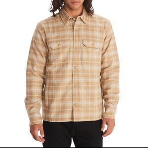 NWOT Marmot Mountain Works Heavyweight Sherpa Lined Flannel Jacket Size M